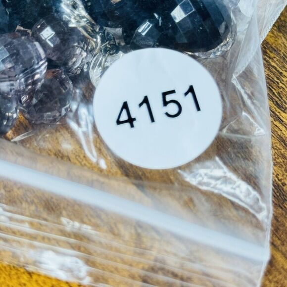 Vintage Faceted Lucite Bead Necklace Smokey Purple Taupe Plastic Graduated 4151 - Picture 12 of 12